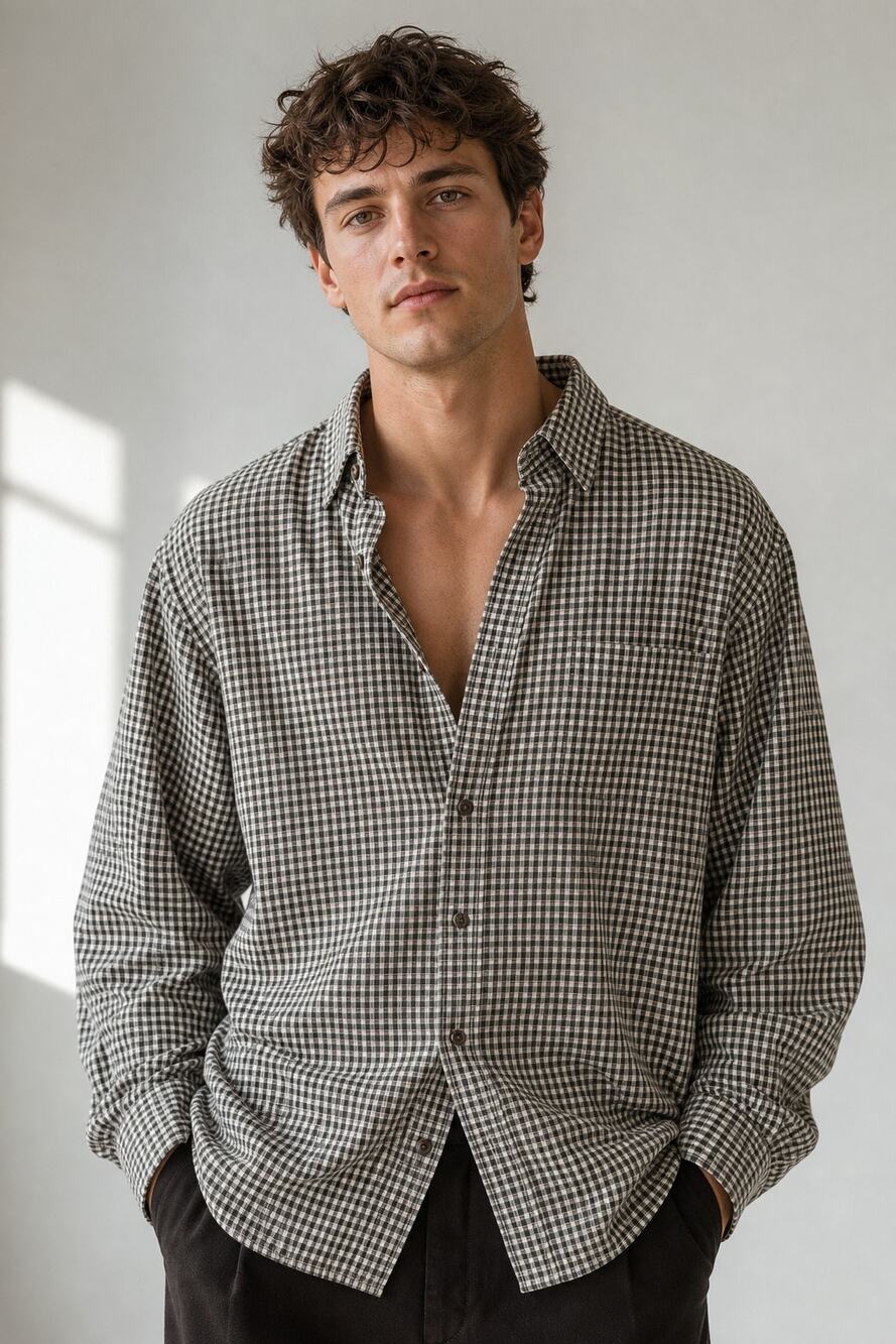Abercrombie & Fitch XL Button Down Shirt Green Check